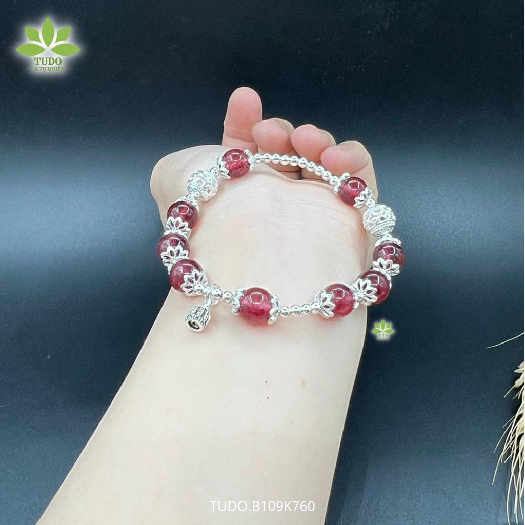 Vòng Tay Nữ Đẹp - Vòng Phong Thủy Mệnh Hỏa Thổ TUDO B109K760 VCBTADH Charm Bạc Vương Miện