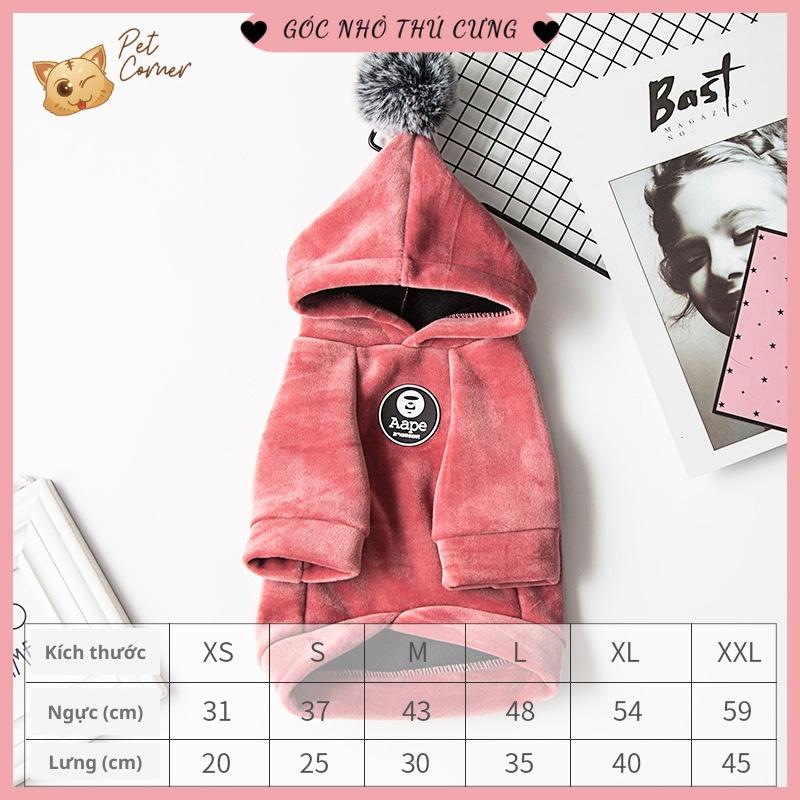 Áo Hoodie nhung cao cấp cho thú cưng - Áo cho chó mèo mùa đông