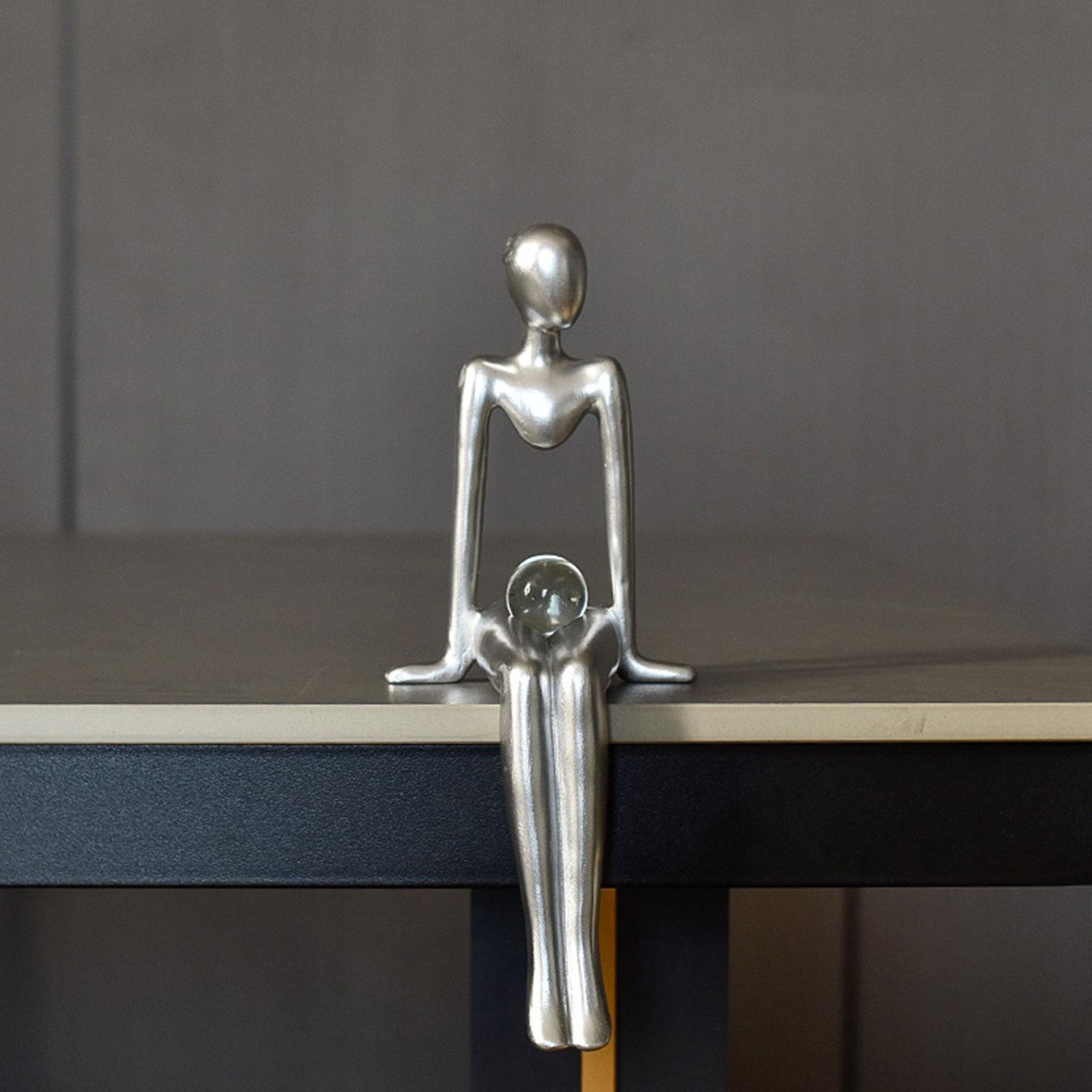 Modern Thinker Statue Abstract Art Figurine Sculpture for Bookshelf Desktop