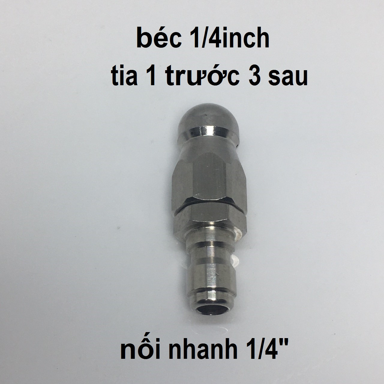 Béc phun inox áp lực thông đường ống, Dây phun áp lực thông ống 1/4 inch kèm kết nối nhanh 1/4