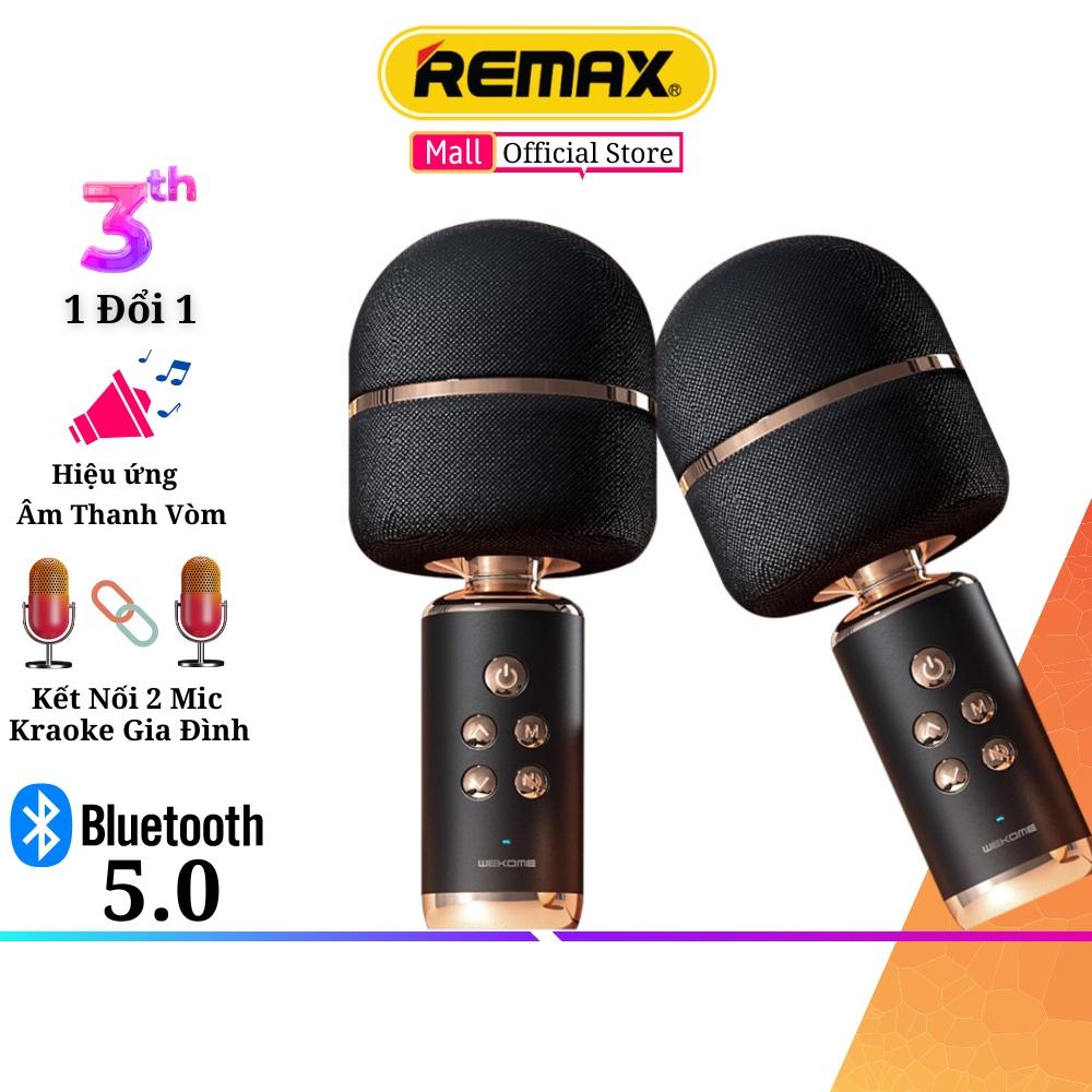 Mic hát Karaoke cầm tay kết nối Bluetooth D36 Âm thanh loa vòm, kết nối 2 Mic Gia Đình Remax - Hàng Chính Hãng