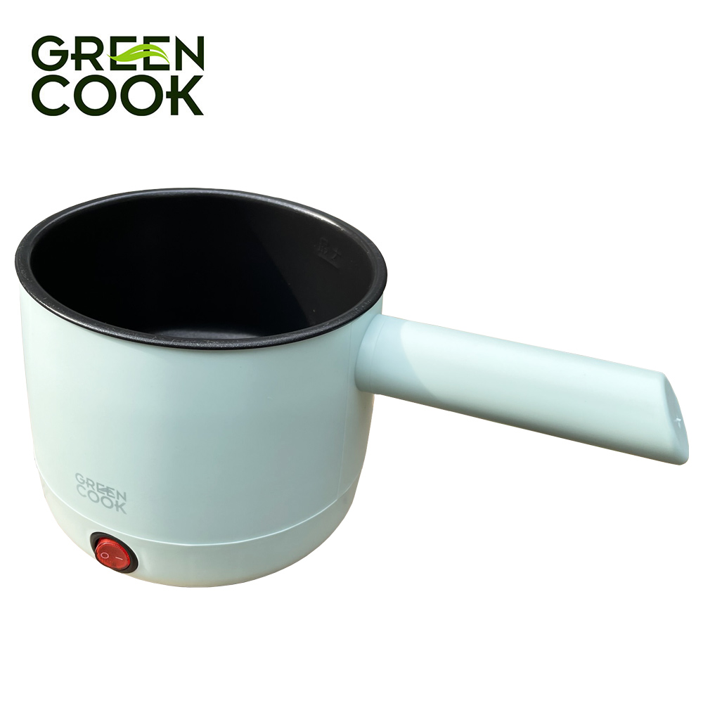 Ca điện đa năng chống dính Green Cook GCEK-05D02 600W 0.5L tiện lợi nấu mì, lẩu mini, đun nước, nấu cơm - Hàng chính hãng