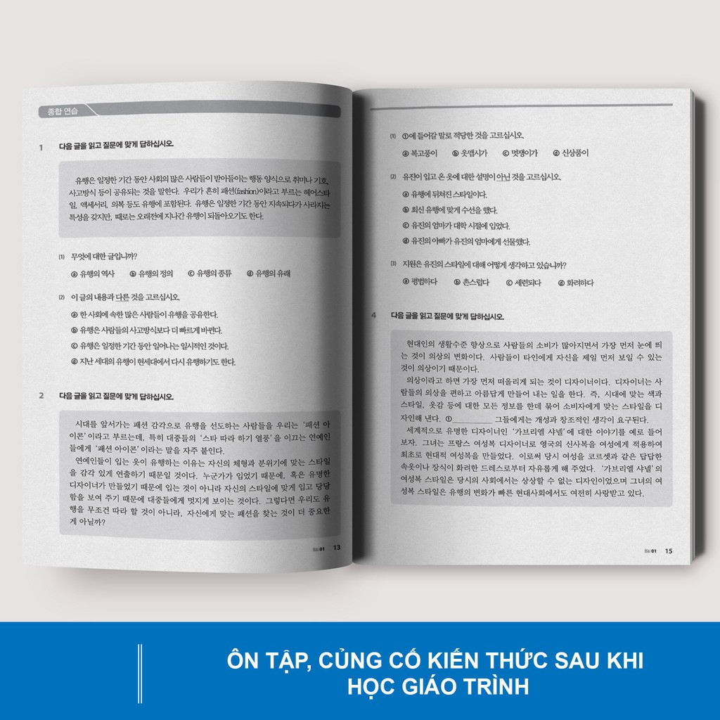 Combo Sách Tiếng Hàn Tổng Hợp Trung Cấp Dành Cho Người Việt Tập 4 - Bản Đen Trắng