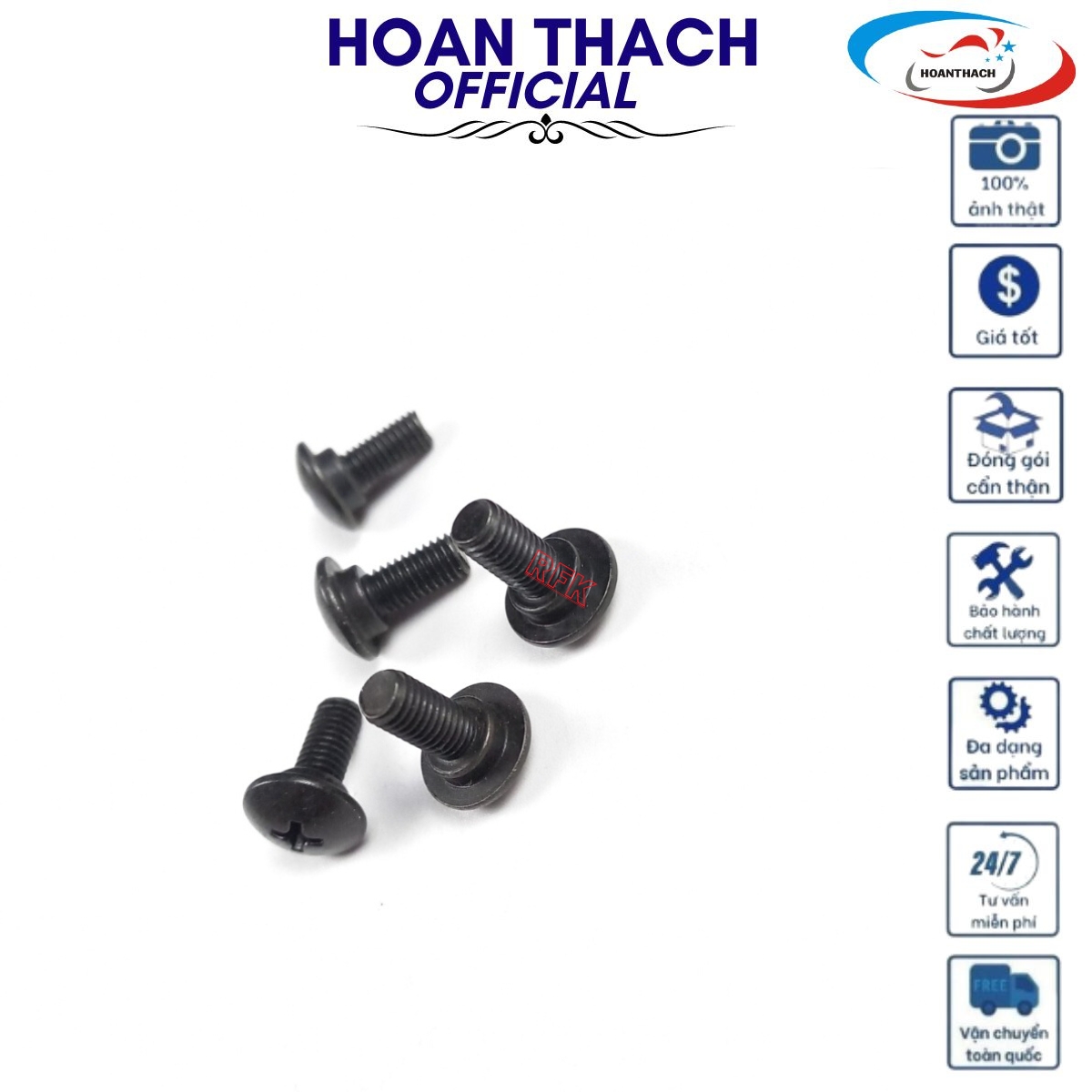 Ốc Dàn Áo Cho Xe Máy 5ly 1.5 Phân Ren Nhiễn Có Ngấn Đen SP006137