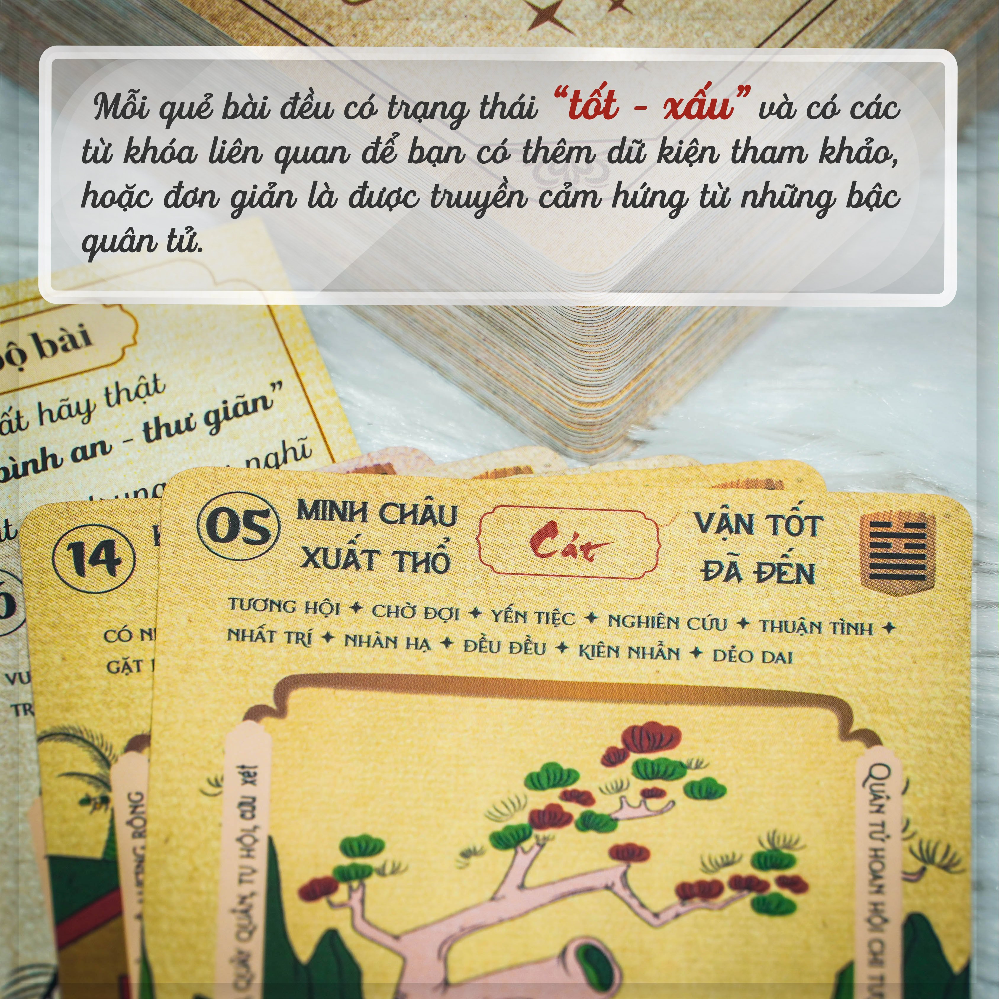 Bộ Bài Kỳ Pháp Minh Thư - Kinh Dịch 64 Quẻ - Phong Cách Tranh Đông Hồ Việt Nam