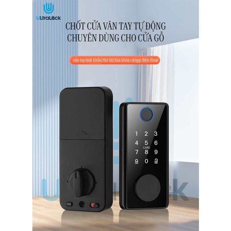 Ultralock DS01 Chốt khóa vân tay tự động, thay thế khóa cóc truyền thống dễ dàng