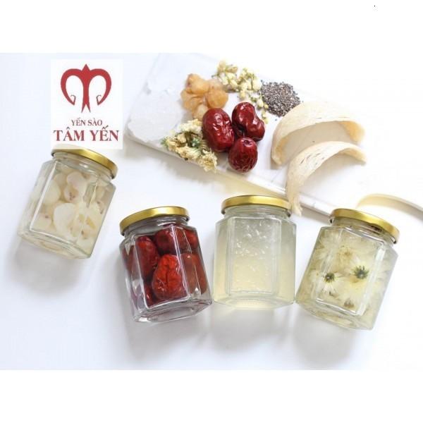 Hũ thủy tinh đựng nước yến sào nắp thiêc cực dầy cực bền cực an toàn