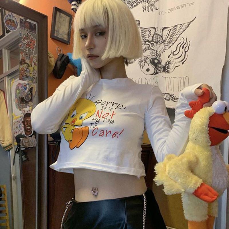 Áo Thun Tay Dài In Hình Hoạt Hình Thời Trang Hàn Quốc Dành Cho Nữ