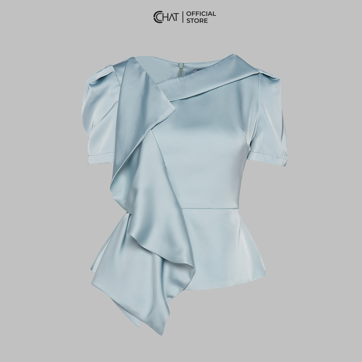 Áo Kiểu Nữ  Dáng Peplum Bèo Đổ Chất Lụa Cao Cấp Mềm Mịn 53ANL2007PT