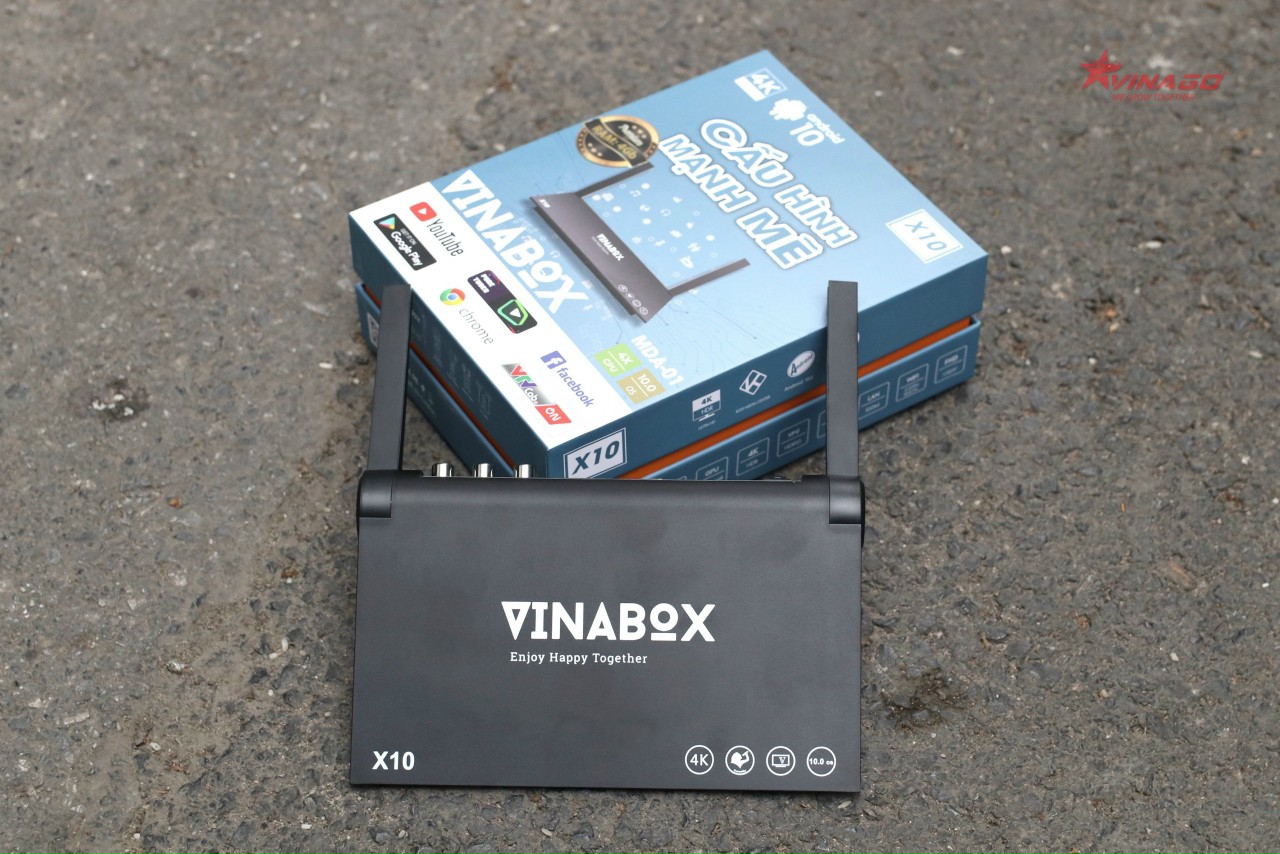 Android tivi box vinabox X10 ram 2G /4G rom 8G /16G mới xem truyền hình miễn phí | Hàng Chính hãng