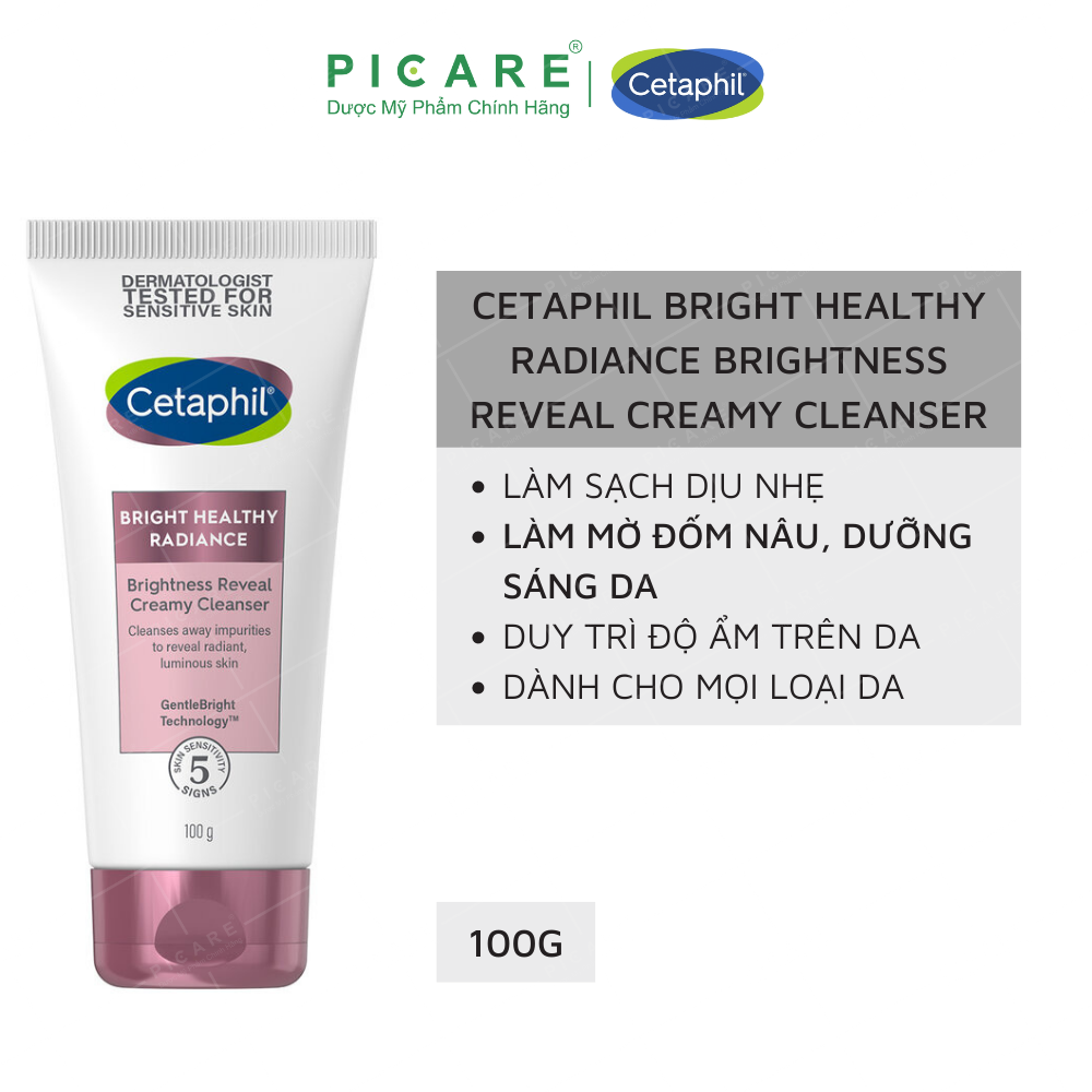 Sữa rửa mặt làm sáng da Cetaphil Bright Healthy Radiance Creamy Cleanser 100g