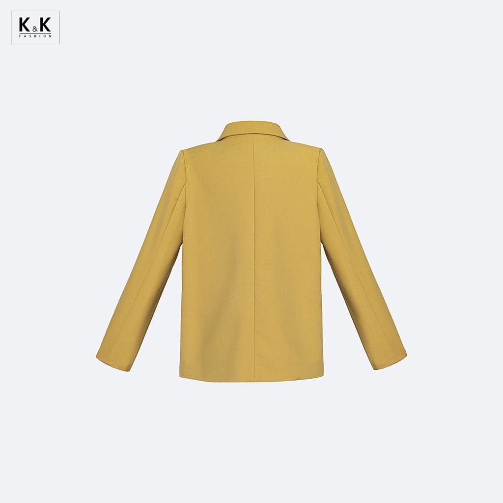 Áo blazer nữ màu vàng hai túi trước K&amp;K Fashion AK11-19 Chất Liệu Teijin