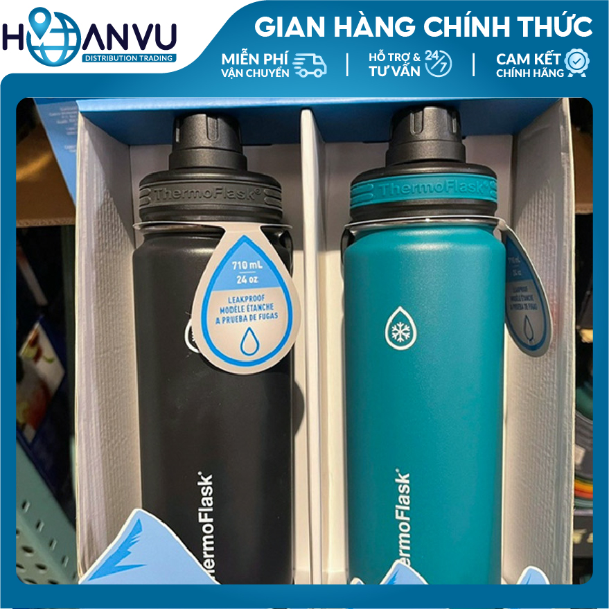 Bình Giữ Nhiệt Thép không Gỉ ThermoFlask Leakproof Spout Lid, 4 màu (710ml)