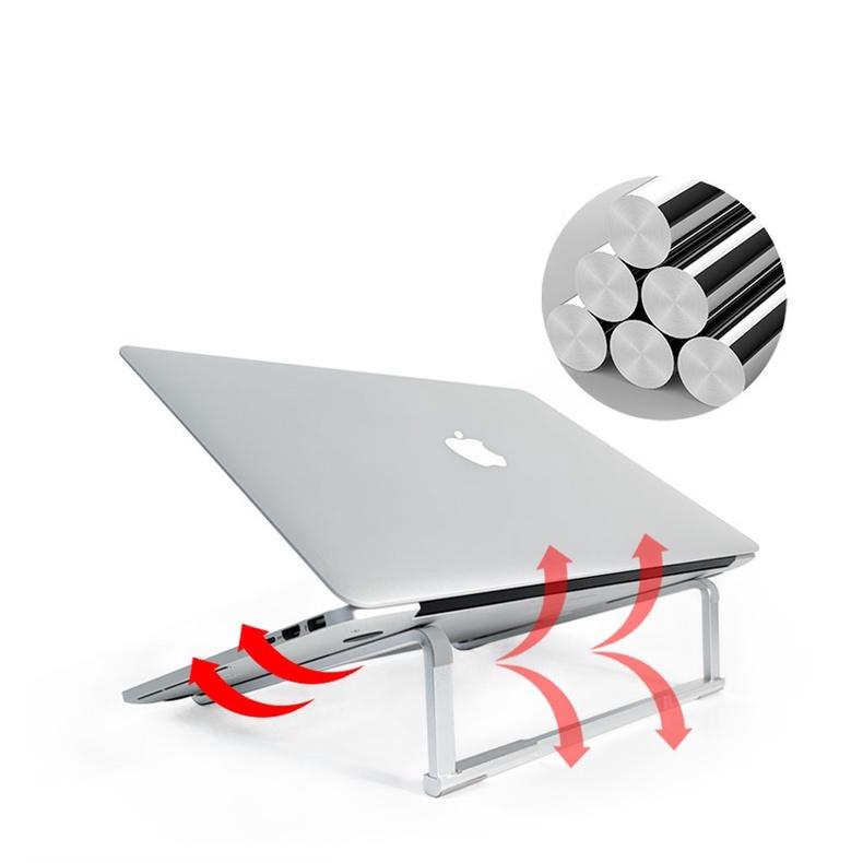 Giá đỡ kiêm tản nhiệt máy tính laptop, macbook bằng hợp kim nhôm chắc chắn.