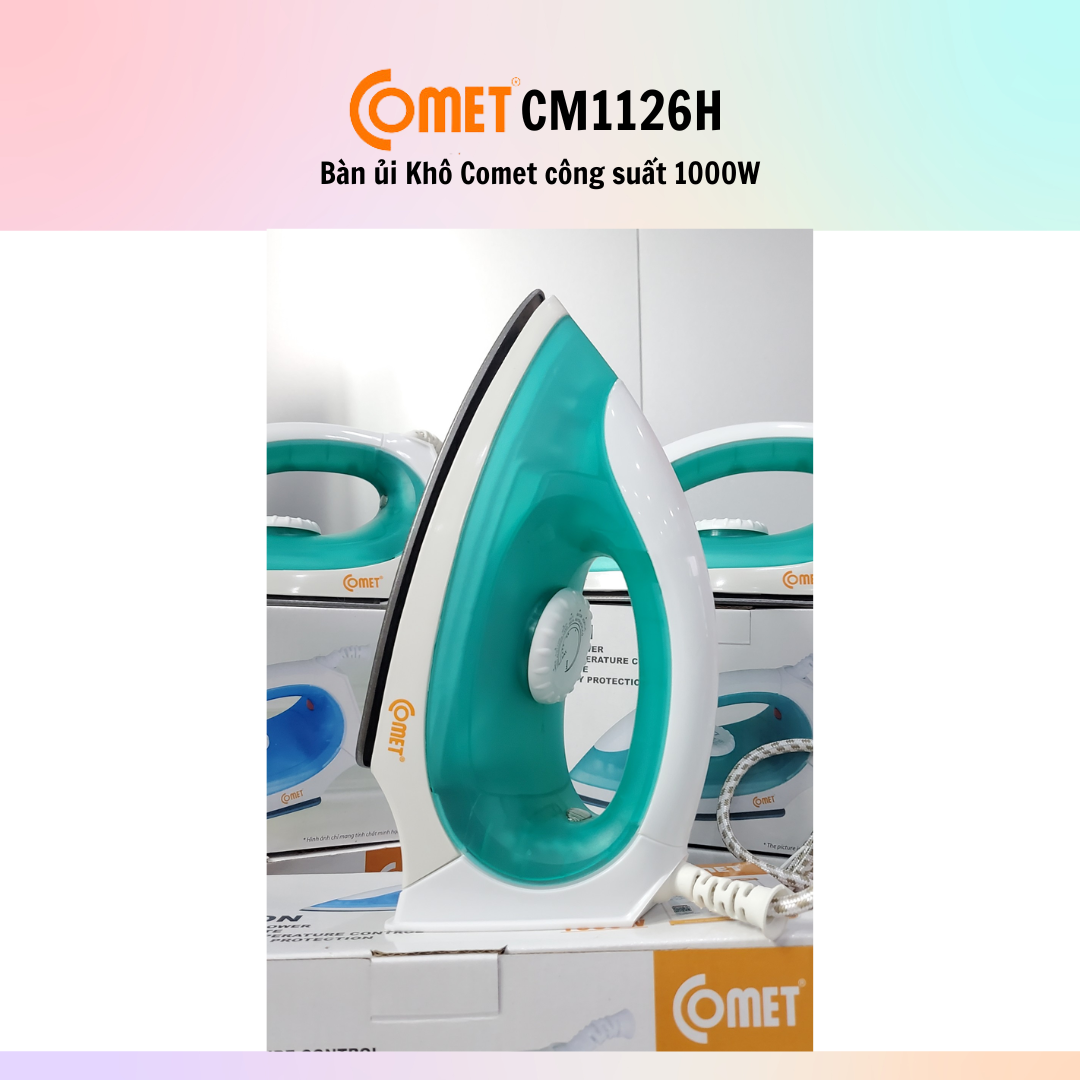 Bàn ủi khô cao cấp Comet CM1126 - Hàng Chính Hãng - Bảo Hành 12 Tháng