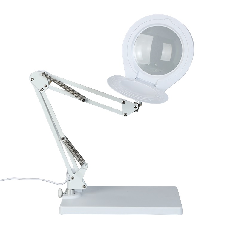 Kính lúp để bàn có đèn TERINO DE-78W (phóng đại 10X và 20X, Led, màu trắng) - Hàng chính hãng