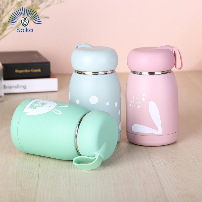 Bình Giữ Nhiệt Cute Cho Bé SOIKA ST03 350ml 3 Lớp Inox 304 Cách Nhiệt Chân Không