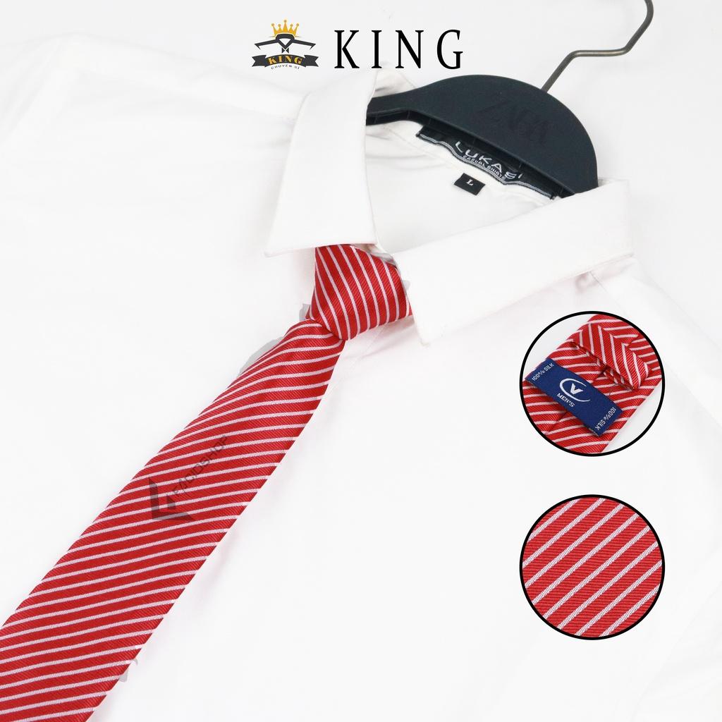 Cà vạt nam công sở bản 8cm KING caravat cao cấp giá rẻ vải silk lụa