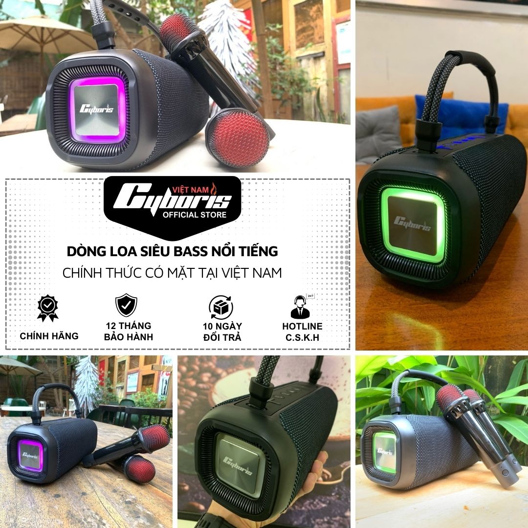 Hình ảnh Loa Bluetooth Cyboris T12, Loa siêu Bass, Công suất 80W, Chống nước IPX7, Pin 10400mAh. Hàng Chính Hãng.