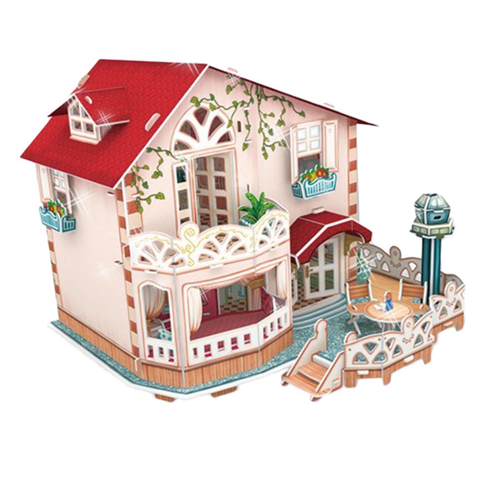Miniature Project 3D Dollhouse Kit Decorations with Furnitures Puzzle House