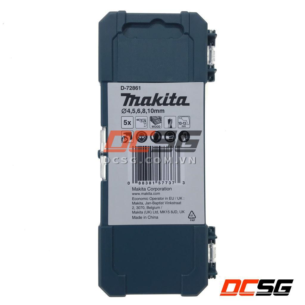 Bộ mũi khoan gỗ chân tròn 05 cái Makita D-72861