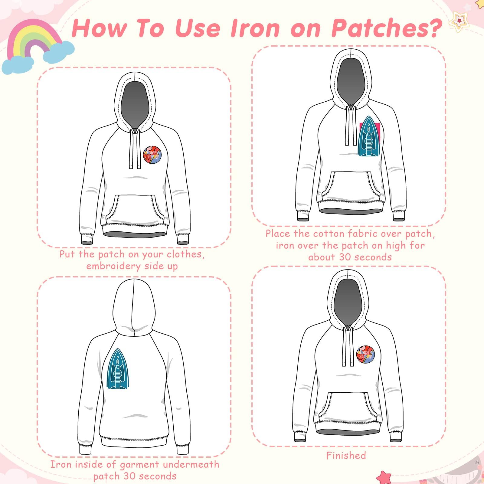 20 miếng Vsco Patches Vintage Iron-On Patches Đính may trên Hippie Thêu Retro Hippie Patch cho T-Shirt Ba lô Quần jean Áo khoác Quần áo Mũ