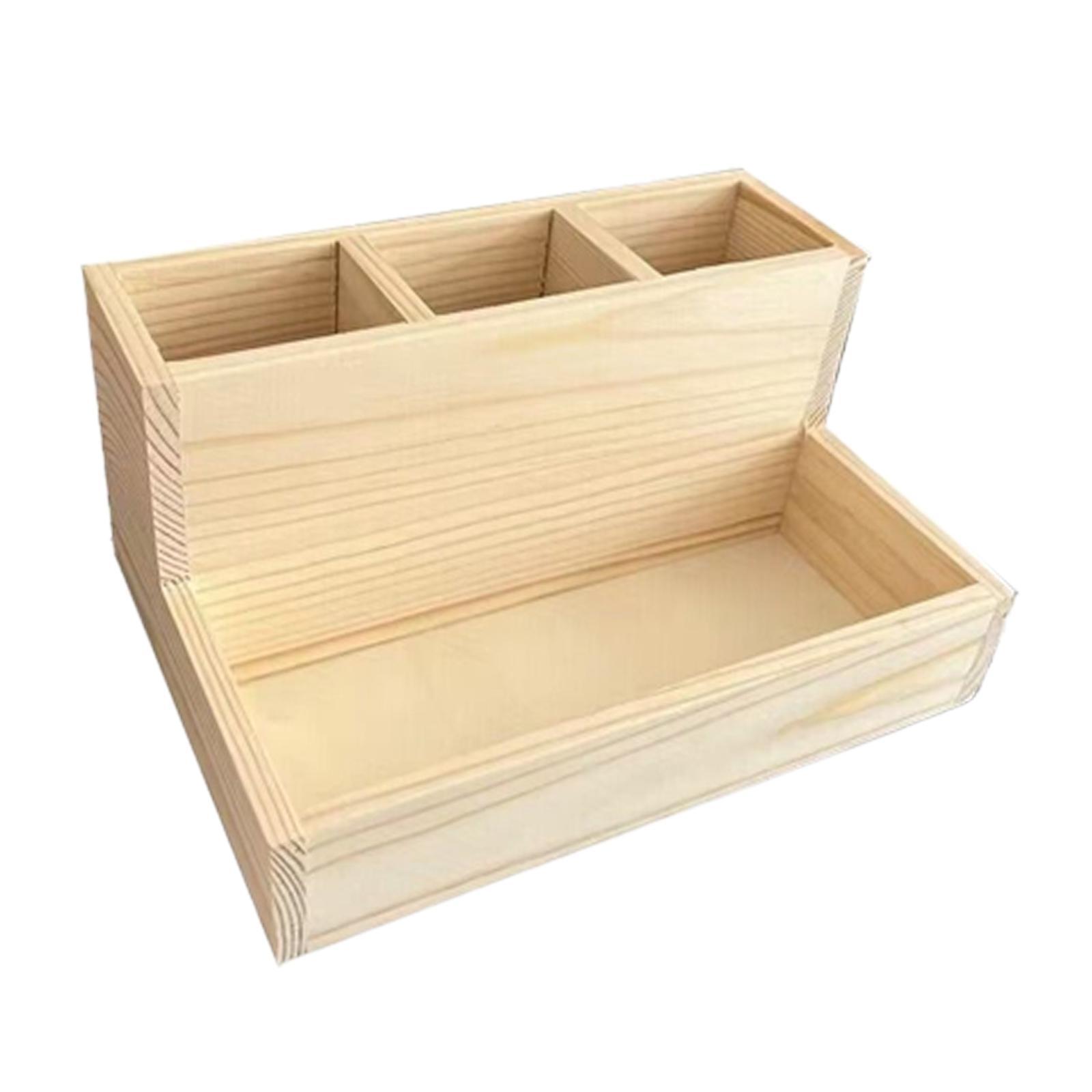 Wooden Makeup Organizer Portable Desk Organizer Thick for Office Desk Drawer