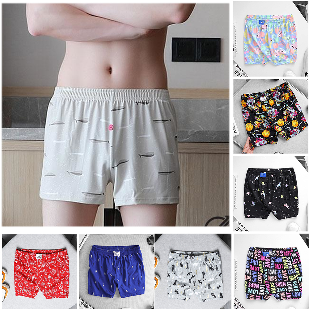 Quần thun nam, quần short mặc nhà, chất liệu vải cotton in họa tiết, dày dặn, thấm hút mồ hôi, lưng thun co giãn tốt