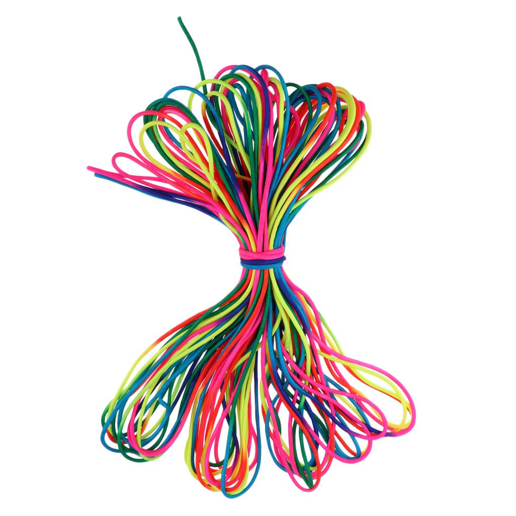 Ngoài Trời 101Ft 4 Mm 7 Dây Sinh Tồn Paracord Dây Màu Sắc Cầu Vồng Dây Dù Cho Bện Vòng Tay