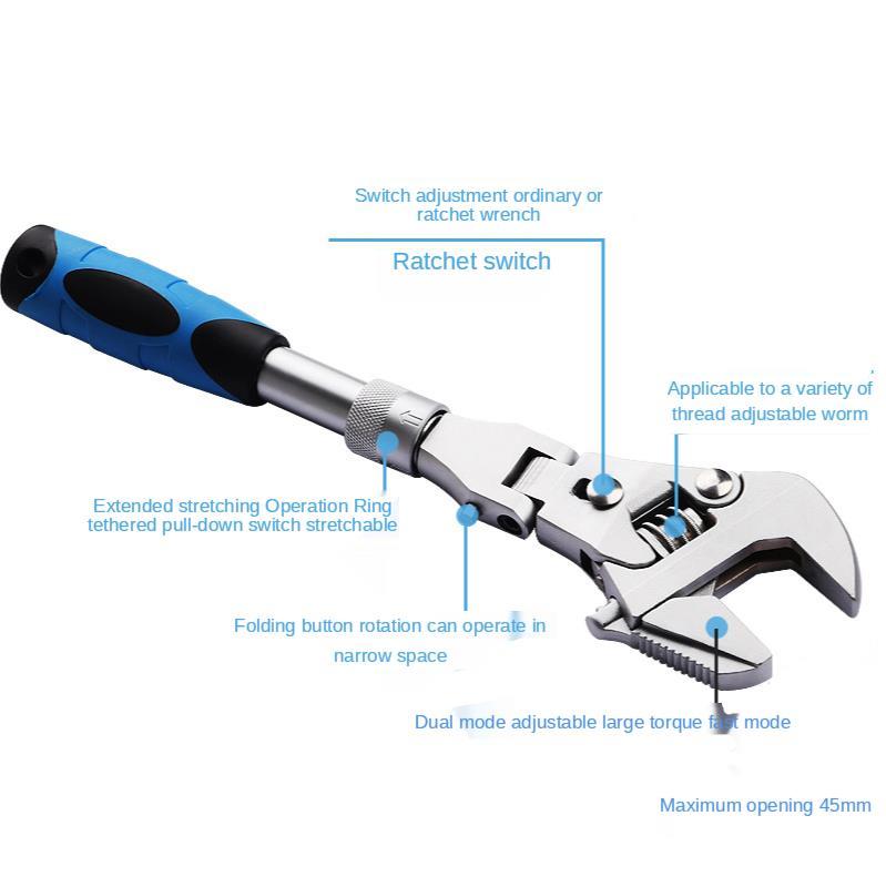 Cờ Lê 10 Inch Tay Cầm Có Thể Điều Chỉnh Xoay 180 Độ Dùng Để Sửa Chữa Xe Hơi/Xe Máy