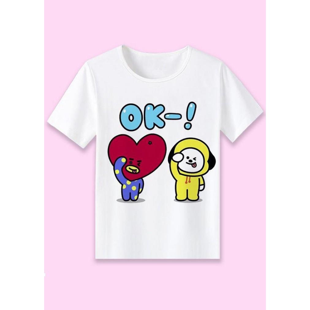 Áo phông in hình BT21 TATA CHIMMY BTS
