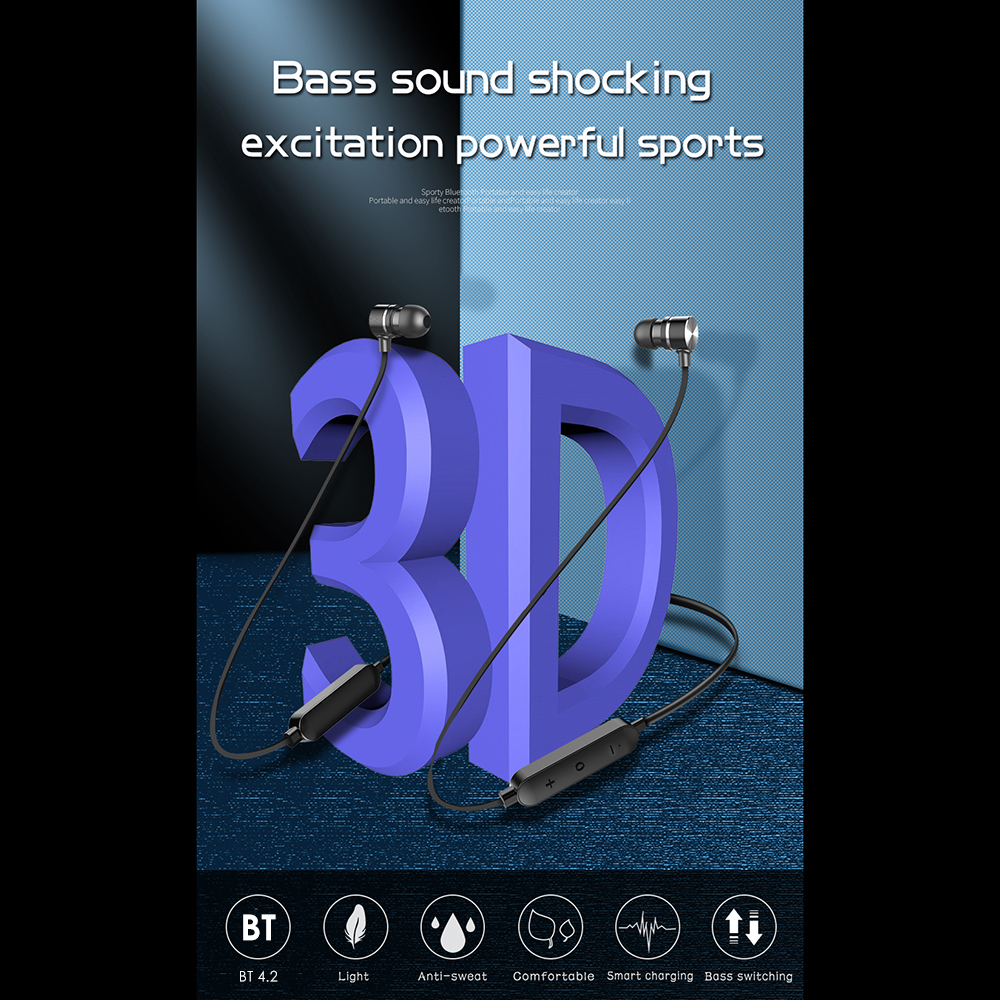 Tai Nghe Nhạc H8 BT Không Dây Có Móc Tai Điều Khiển Từ Tính Thiết Kế 3D