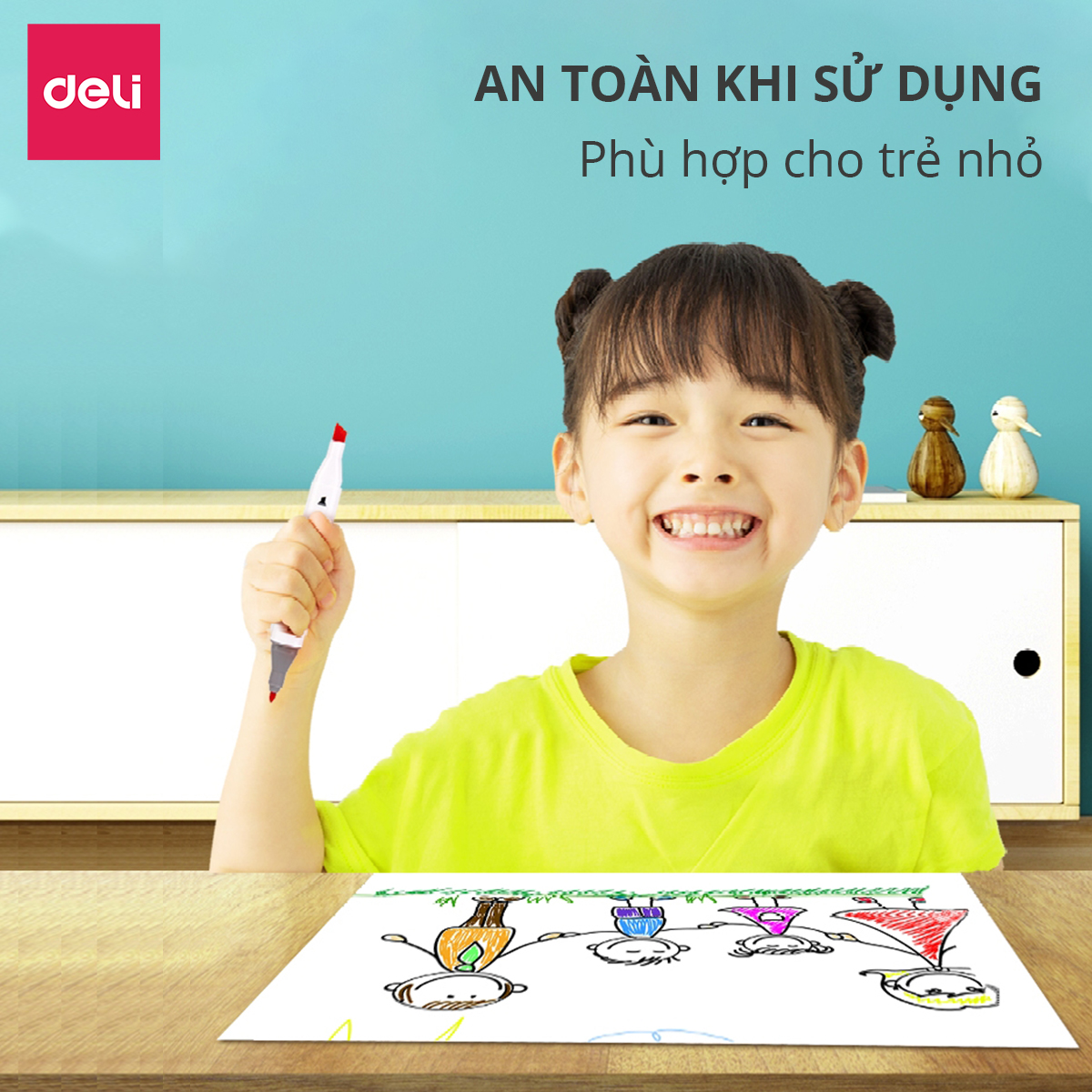 Bút màu marker hai đầu cao cấp Deli - 70801