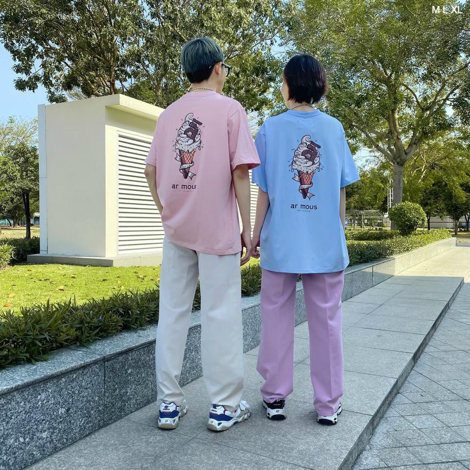 Áo Thun Tay Lỡ Unisex Form Rộng ICE CREAM ar mous