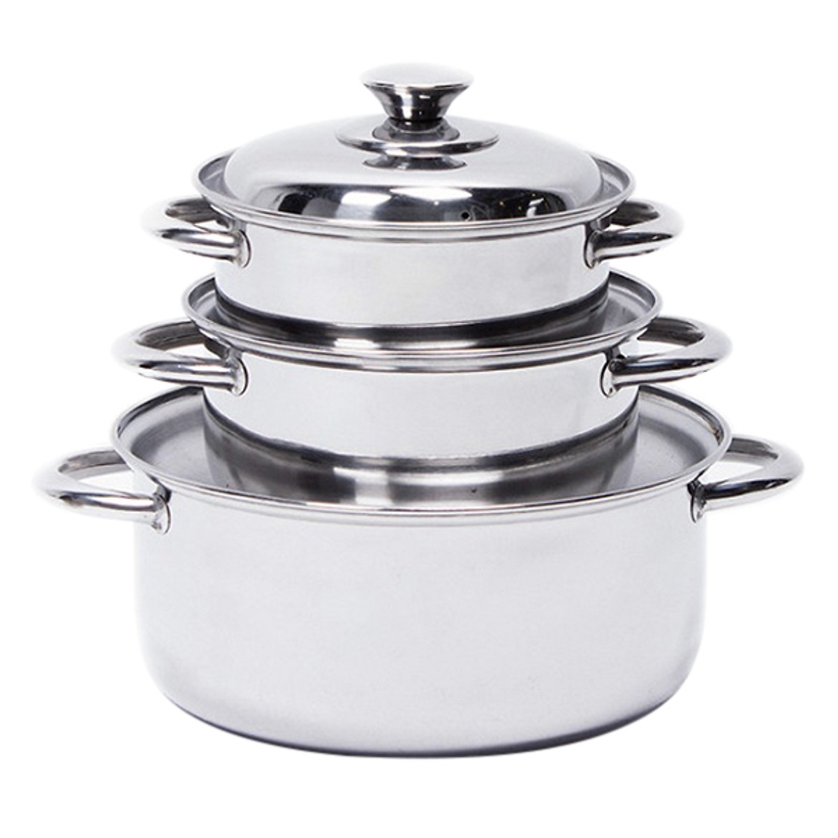 Bộ 3 nồi 1 đáy inox Rainy cao cấp - Hàng Chính Hãng