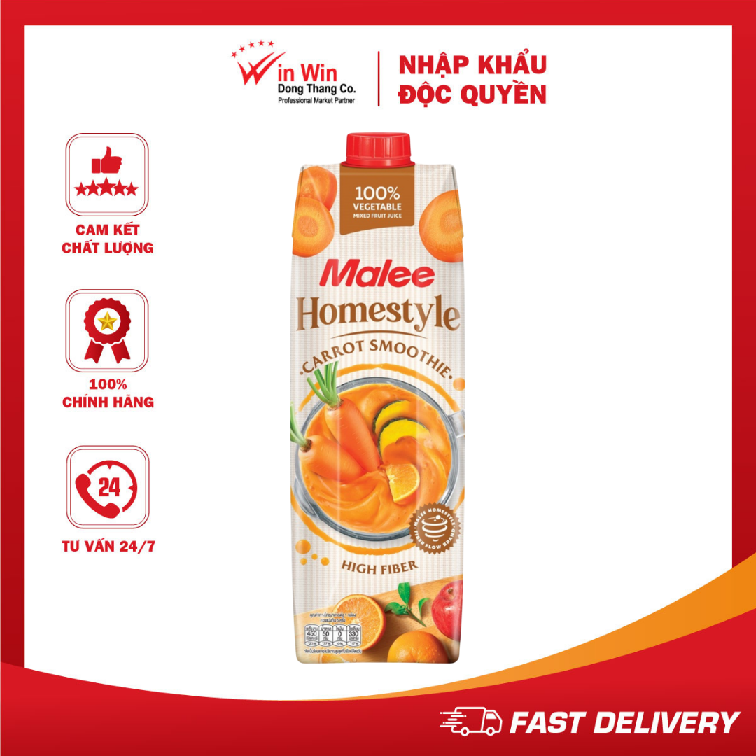 Smoothie Cà Rốt Malee Homestyle Fiber Flow 1L