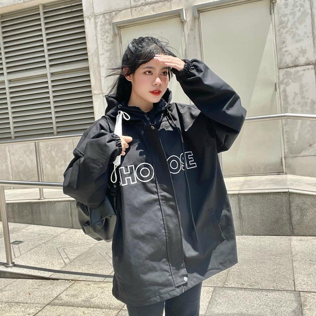 Áo khoác bomber kaki nam nữ form rộng CHOOSE phong cách ulzzang Jacket Unisex SENAVA