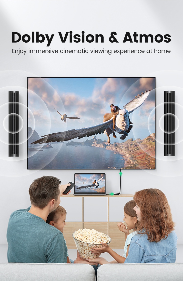 Ugreen Cáp chia cổng hdmi 2.1 tốc độ cao 8k/60hz 4k/120hz thích hợp cho xiaomi mi box ps5 hdmi 48gbps hàng chính hãng