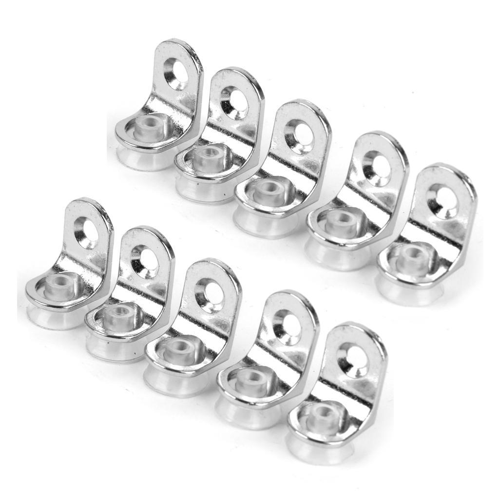 10pcs Suction Cup Base Metal Glass Shelf Support Clamp Brackets For Shelves