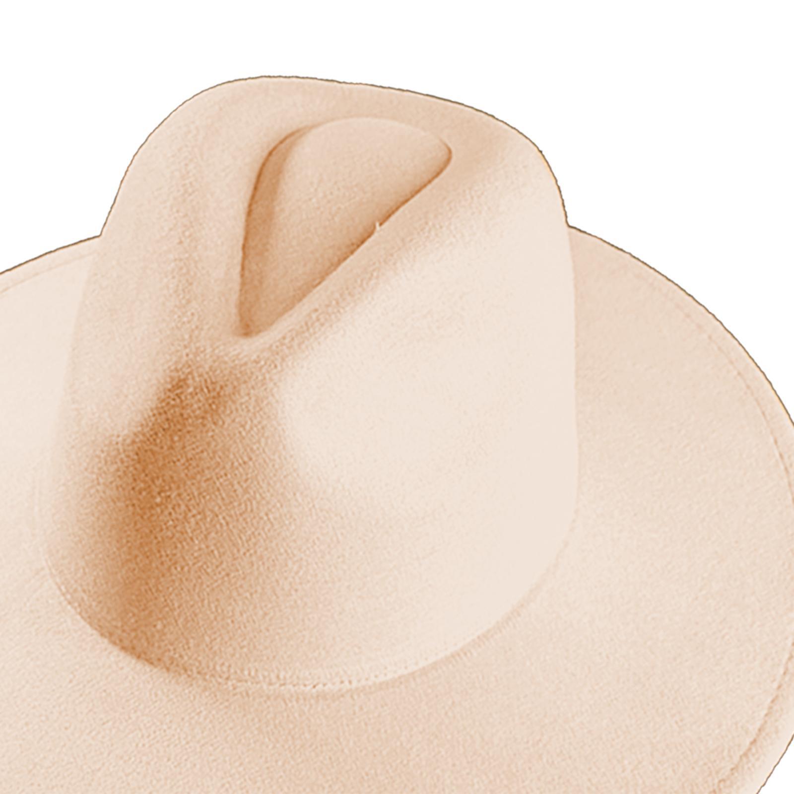 Felt Cowboy Hat Women Men Sun Hat for Holiday Costume Clothes Accessories beige