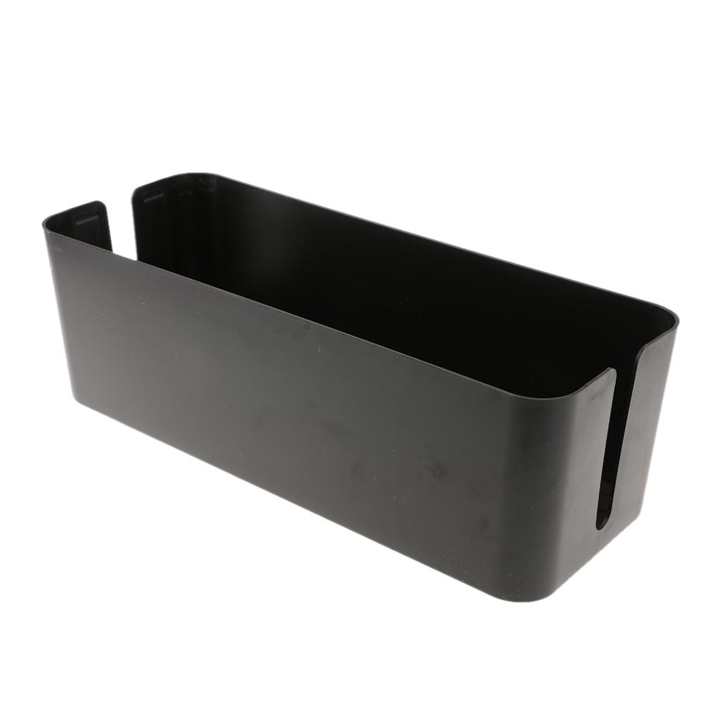 2x Cable Management Box Cable Organizer 16 "Cover Hide Hide Cable Connector Black