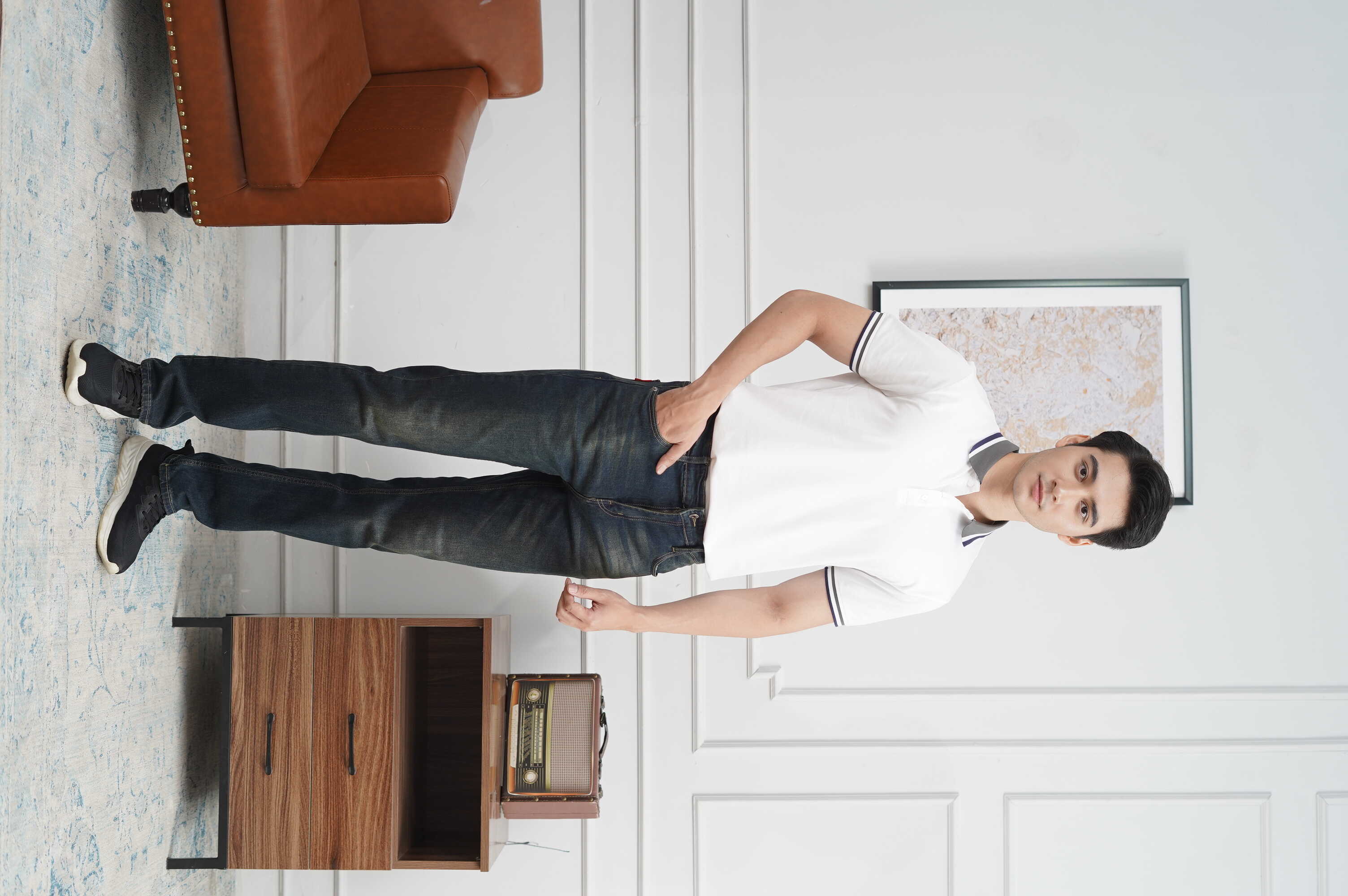 Quần jean nam xanh đậm JONATHAN QJ030 vải denim cao cấp co dãn nhẹ 4 chiều, form dáng chuẩn đẹp, trẻ trung, hottrend