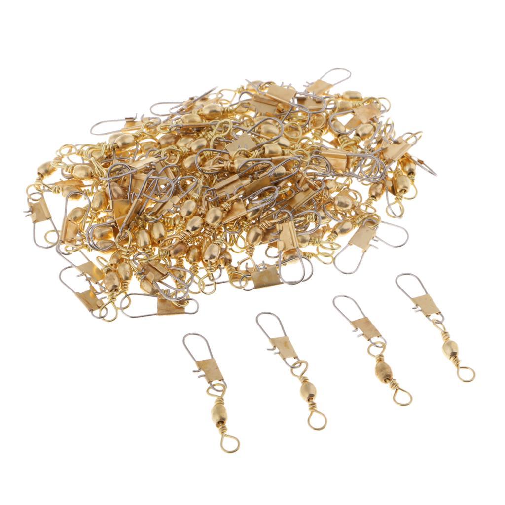 100pcs Interlock Snap Fishing Rolling Swivel Ball Bearing Solid Rings 10kg-25kg