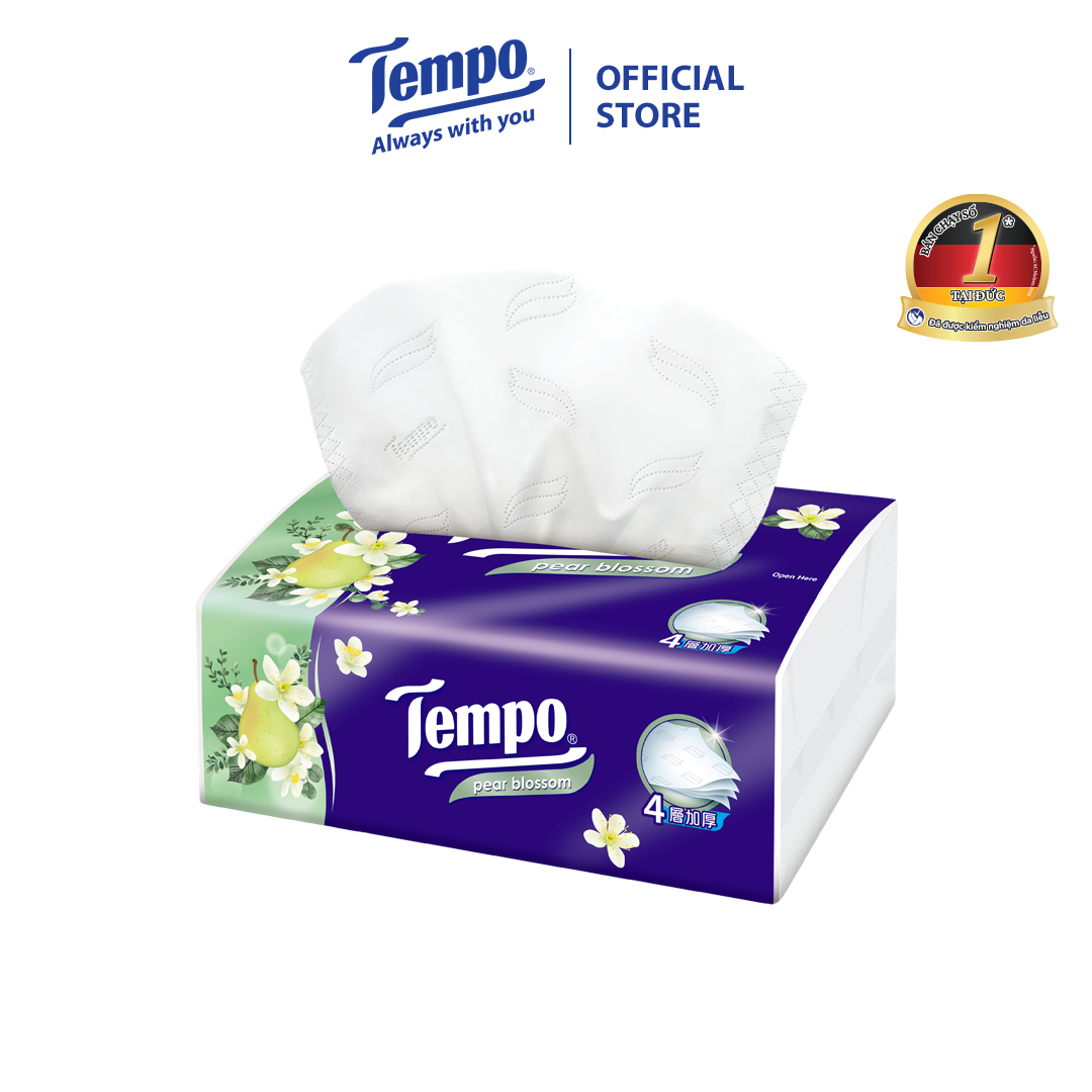Khăn giấy rút cao cấp Tempo - 4 lớp bền dai, an toàn cho da - Thương hiệu Đức