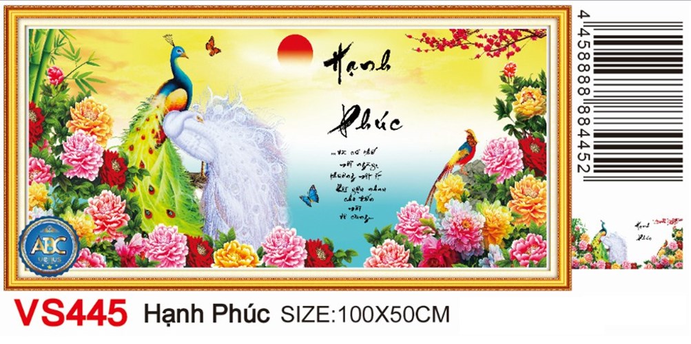 Tranh đính đá hạnh phúc viên mãn VS445 - 100 x 50 cm - chưa đính