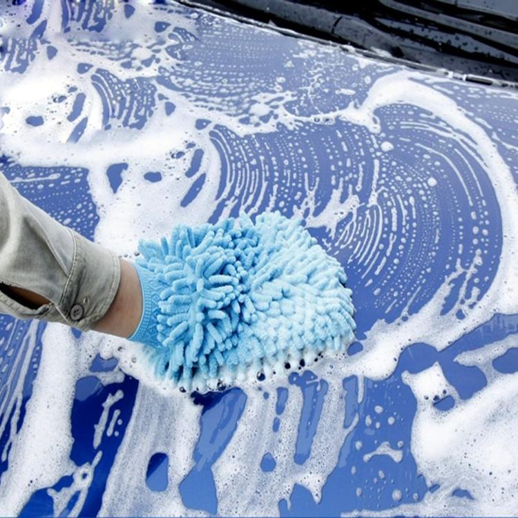 Bao tay lau rửa xe cho ô tô loại 2 mặt, sợi microfiber siêu thấm