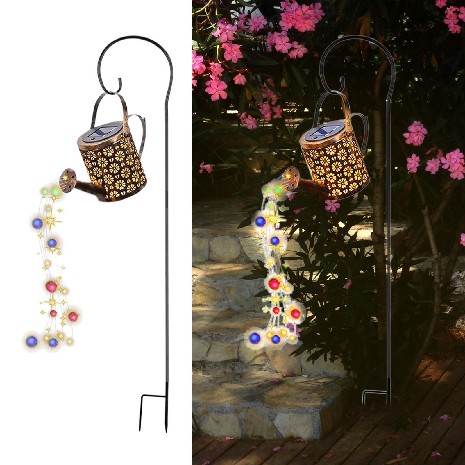 Garden Stake Decorative Lights, Solar Powered Solar Watering Can Lights Yard Decoration, Colorful Solar Ground Lights for Patio Lawn Yard Walkway