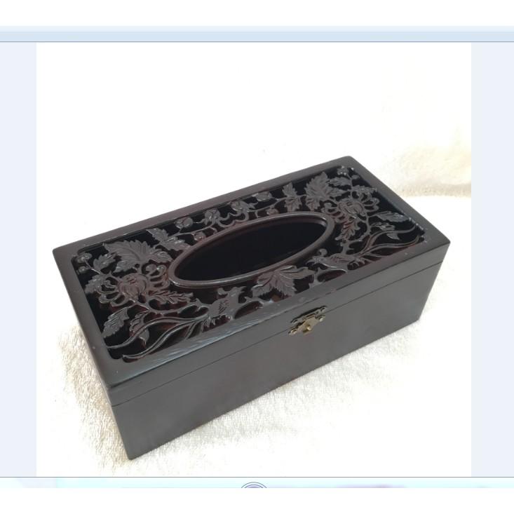 HỘP ĐỰNG GIẤY CÚC TRĨ GỖ MUN CAO CẤP CỰC ĐẸP SIZE TO 26,5cm