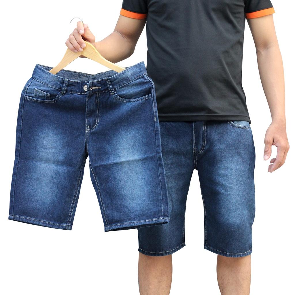 Quần Short Jean Nam Andromeda Phom Đứng Wash Nhẹ Vải Dày Không Ra Màu