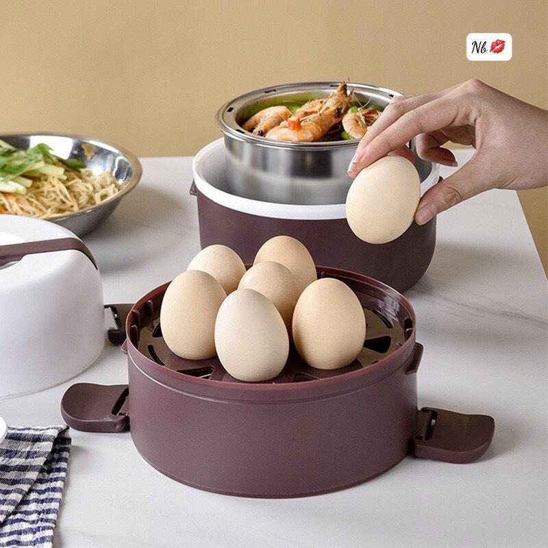 Cặp lồng ủ cơm 3 tầng cắm điện inox tiện dụng
